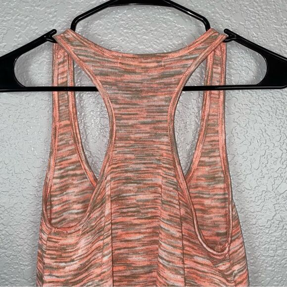 Womens Marled Scoop Neck Racerback Asymmetric Hem Elephant Tank Top Pink - Picture 5 of 7